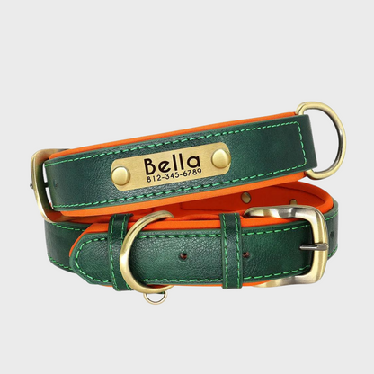 Collar de Cuero Personalizado para Perros