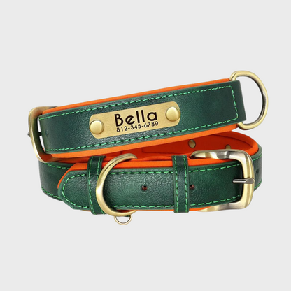 Collar de Cuero Personalizado para Perros