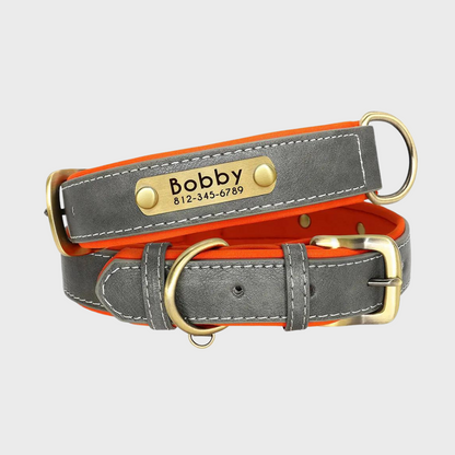 Collar de Cuero Personalizado para Perros
